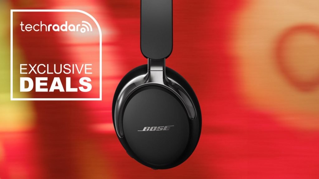 Bose QuietComfort Ultra Headphones (2nd Gen) on a red background with "Exclusive deals" text in white.