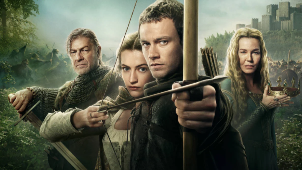 The Sheriff of Nottingham (Sean Bean), Robin "Rob" Hood (Jack Patten), Marian (Lauren McQueen) and Eleanor of Aquitaine (Connie Nielsen) all make familiar appearances in the new "Robin Hood" series