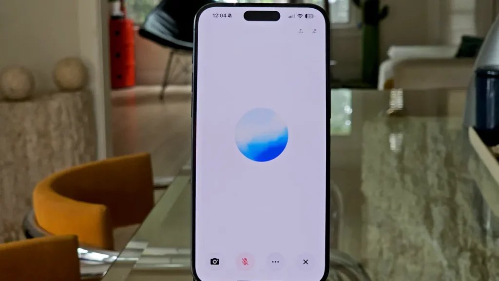 An iPhone using ChatGPT Voice Mode.