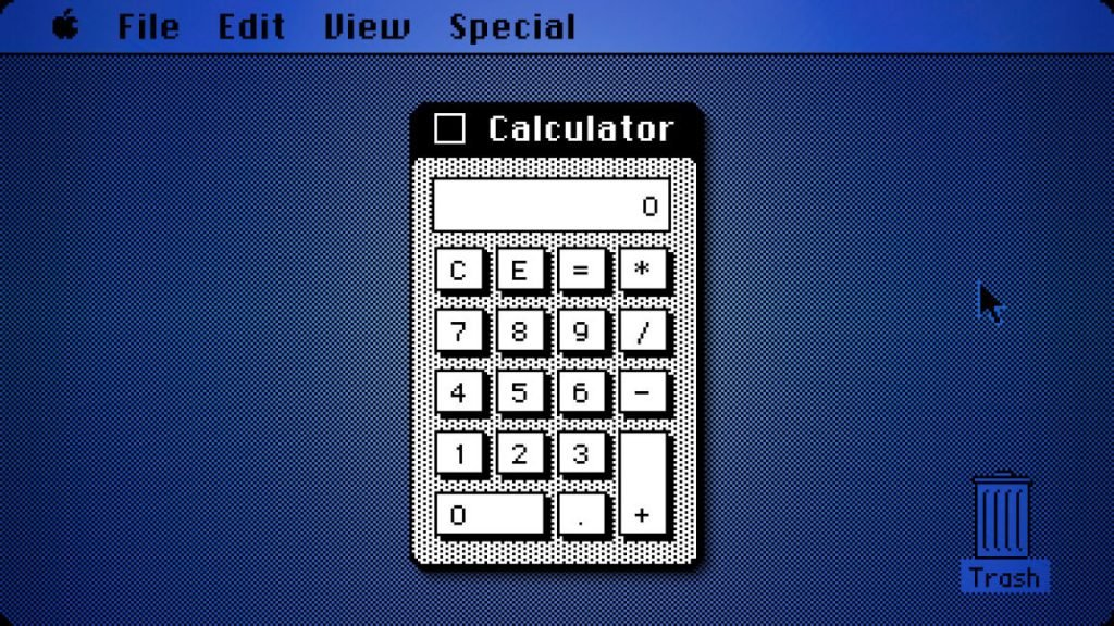 The Mac OS 1.0 calculator design.
