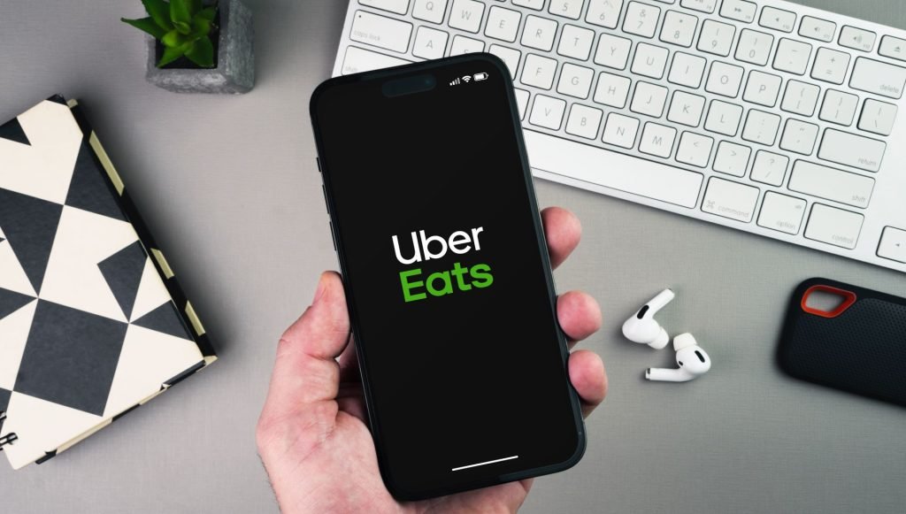 Uber Eats logo on smartphone
