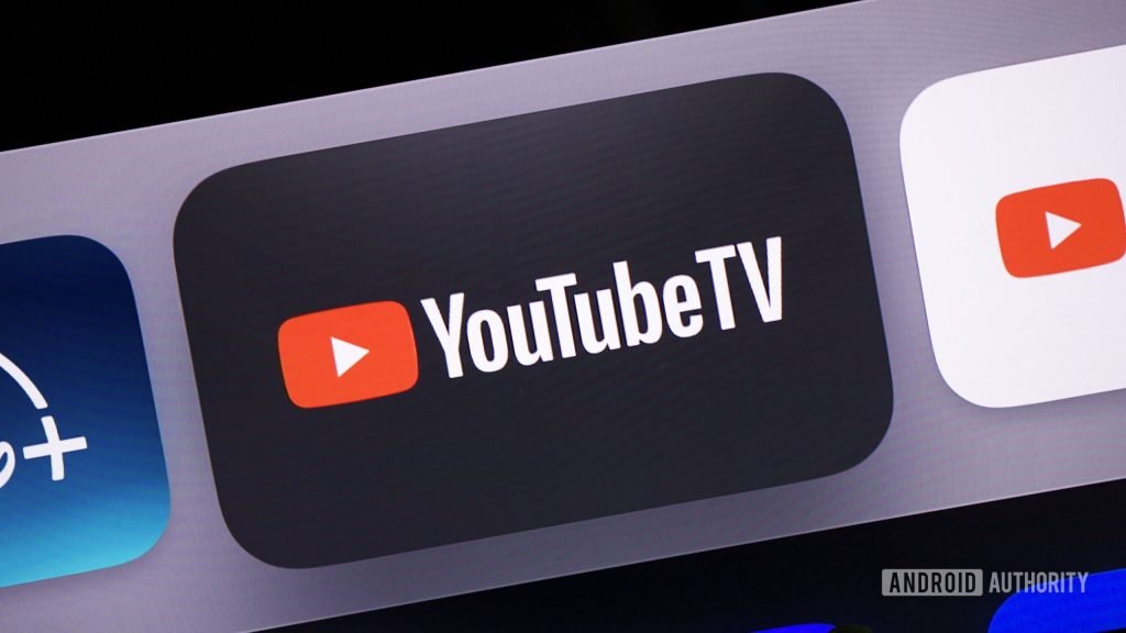 The YouTube TV app logo, as shown on an Apple TV.