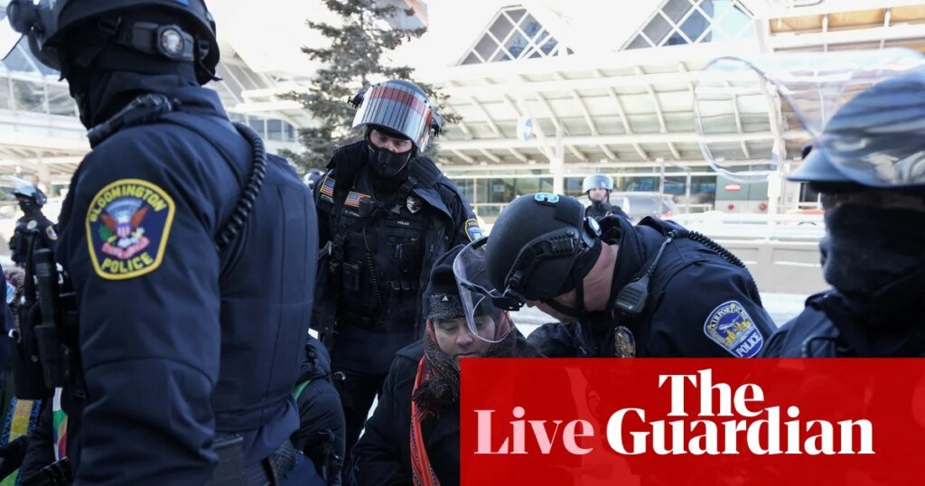 100 clergy members arrested at Minneapolis airport amid protests over ICE immigration surge – live | US immigration