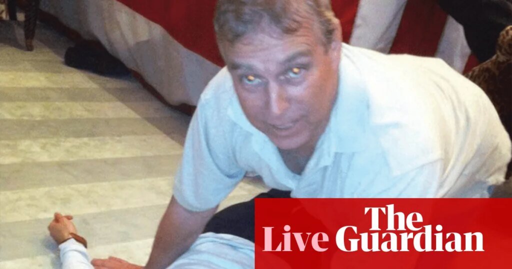 Epstein files latest: photos appear to show former prince Andrew crouching over woman | Jeffrey Epstein Epstein files latest: photos appear to show former prince Andrew crouching over woman | Jeffrey Epstein
