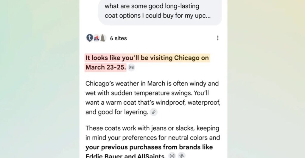 Google Search AI Mode can use Gmail and Photos to get to know you Google Search AI Mode can use Gmail and Photos to get to know you