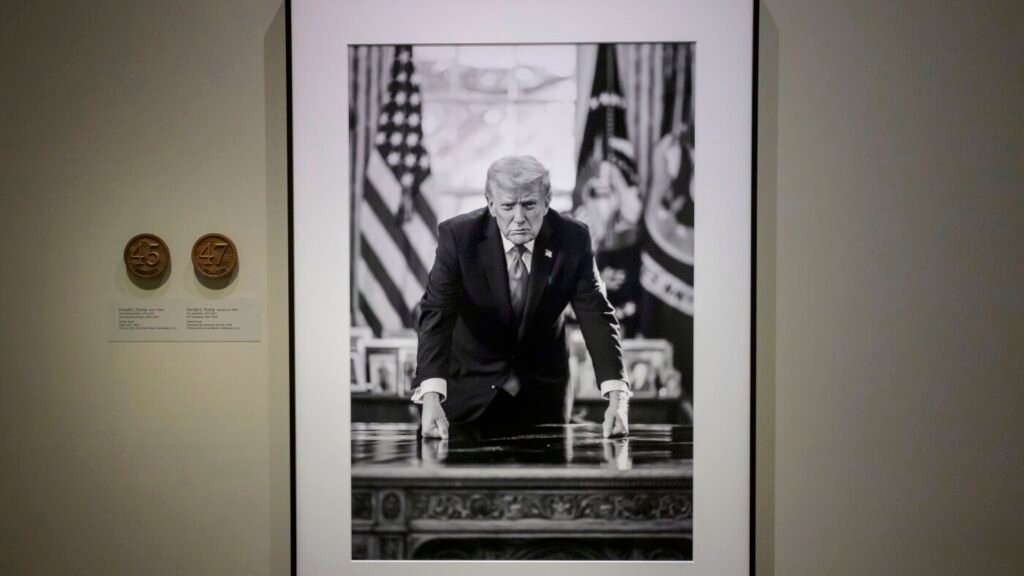 National Portrait Gallery removes impeachment references next to Trump photo : NPR