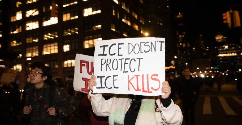 Photos from the anti-ICE march in New York