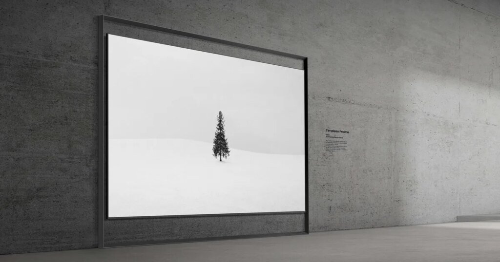 Samsung’s new Micro RGB TV is huge and styled like a massive window pane