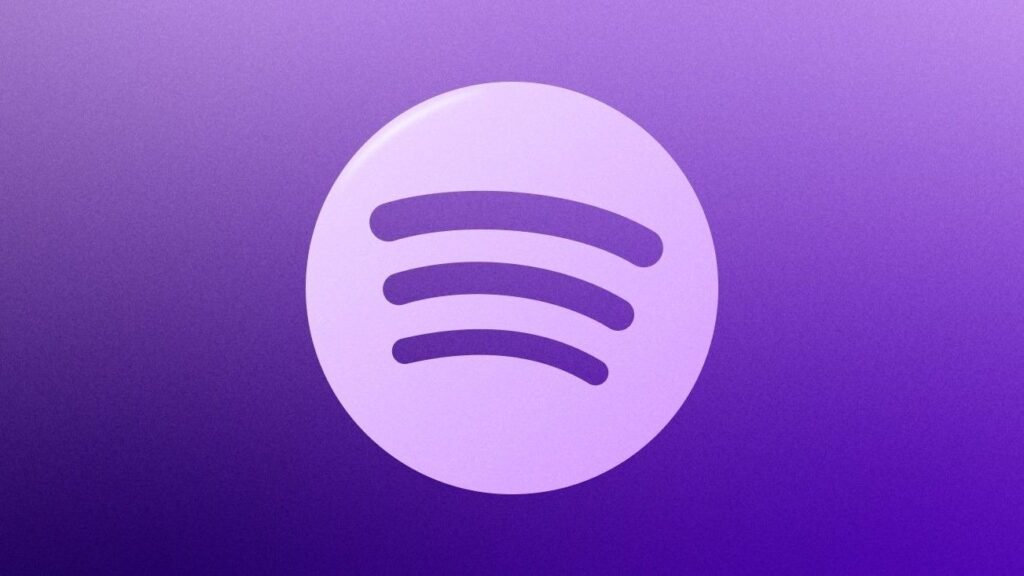 Spotify's logo in purple.