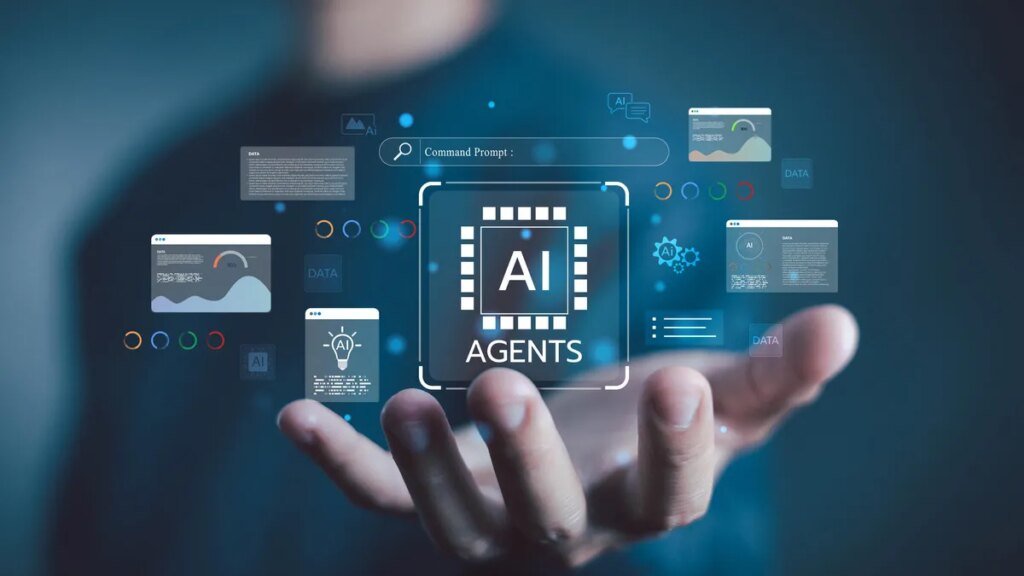 AI Agents Are Getting Better. Their Safety Disclosures Aren’t Decorative graphic of a hand holding AI agents virtual interface with data analytics, automation and machine learning icons.