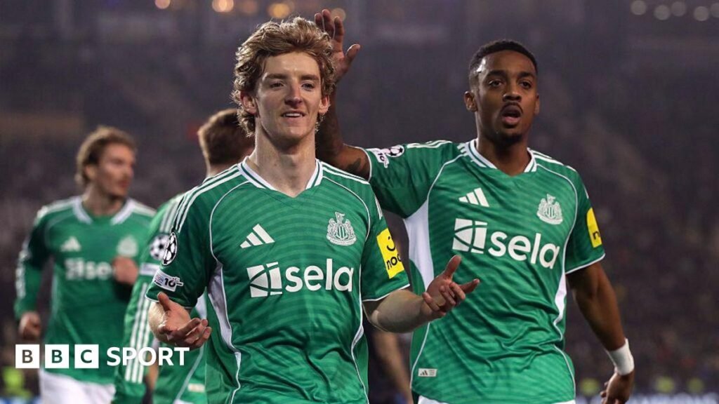 Anthony Gordon: Newcastle forward breaks Alan Shearer’s record Anthony Gordon celebrates after scoring for Newcastle United against Qarabag on 18 February, 2026