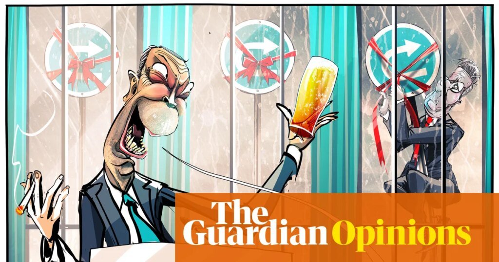 Ella Baron on Nigel Farage toasting Keir Starmer’s latest U-turn – cartoon