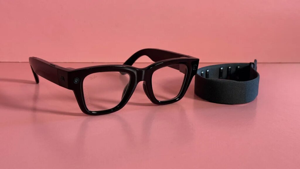 Meta Ray-Ban Display glasses in black and a Neural Band