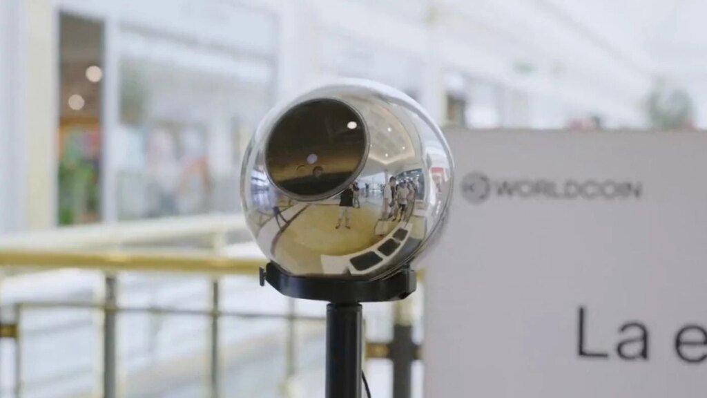 A World orb designed to scan a person's eye for verification