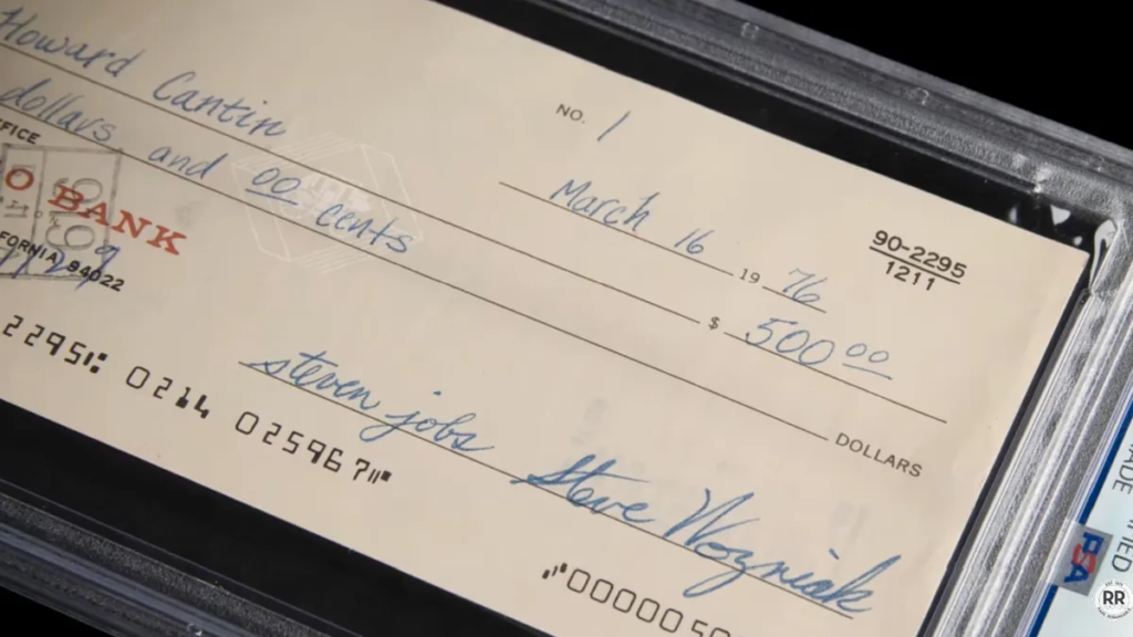 The $500 Check That Helped Launch Apple Just Sold for Millions