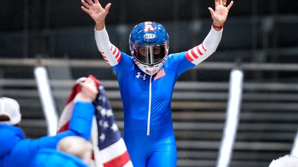 Two U.S. moms in their 40s rocketed to gold and bronze in Olympic bobsled showdown : NPR