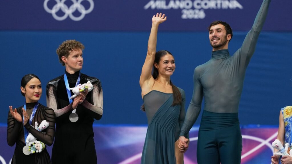 USA's Chock and Bates win Olympic ice dance silver : NPR