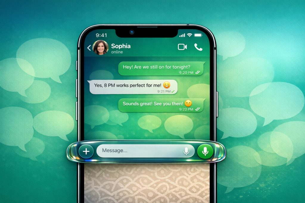 WhatsApp For iOS Updates Design With New Liquid Glass Floating Chat Bar