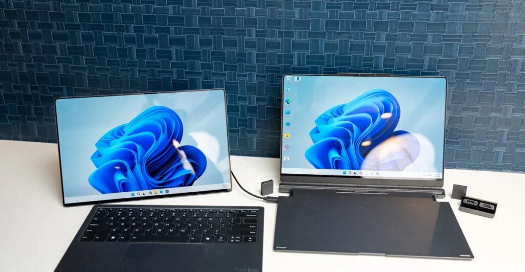 Lenovo made a Franken-laptop with modular ports and a second screen Lenovo made a Franken-laptop with modular ports and a second screen