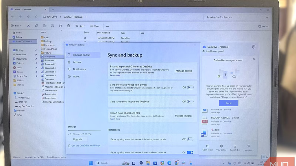 OneDrive was seriously annoying until I set it up like this