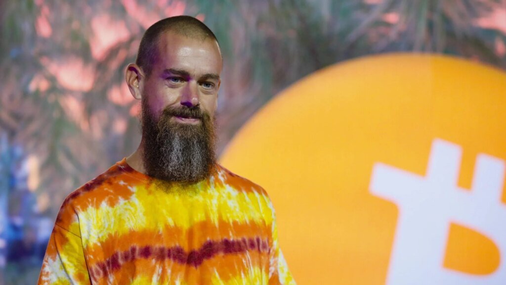 Jack Dorsey in a tie-dye shirt.
