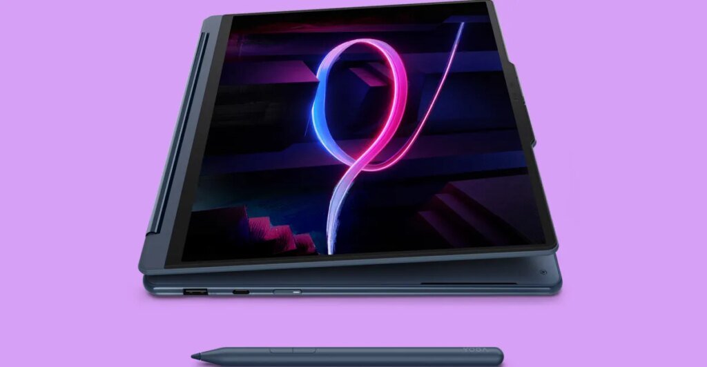 The new Yoga 9i 2-in-1 from Lenovo has an angled ‘canvas mode’ for easier note-taking The new Yoga 9i 2-in-1 from Lenovo has an angled ‘canvas mode’ for easier note-taking