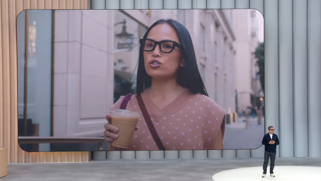 Android XR glasses background video