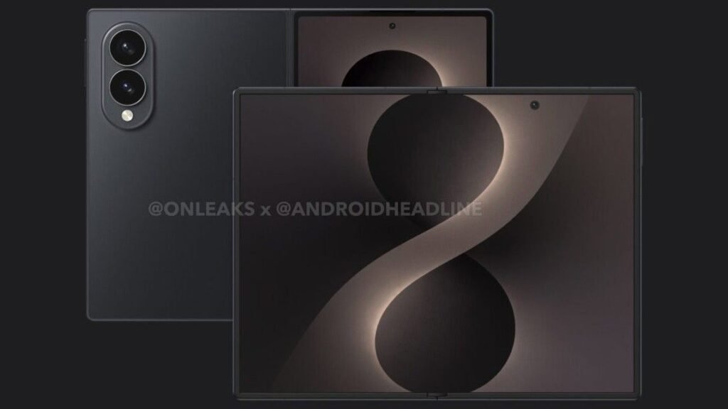 ‘Wide’ Fold rumors paint an Unpacked launch in late July with Samsung’s next wave A leaked render of the supposed Samsung Galaxy Z Fold 8 Wide in a black colorway, showing its wider cover and inner displays and a dual camera array.
