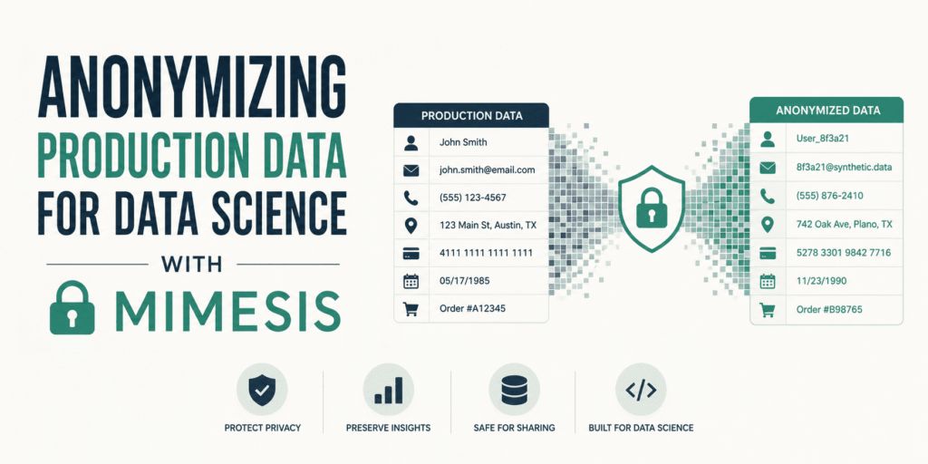 Anonymizing Production Data for Data Science with Mimesis Anonymizing Production Data for Data Science with Mimesis