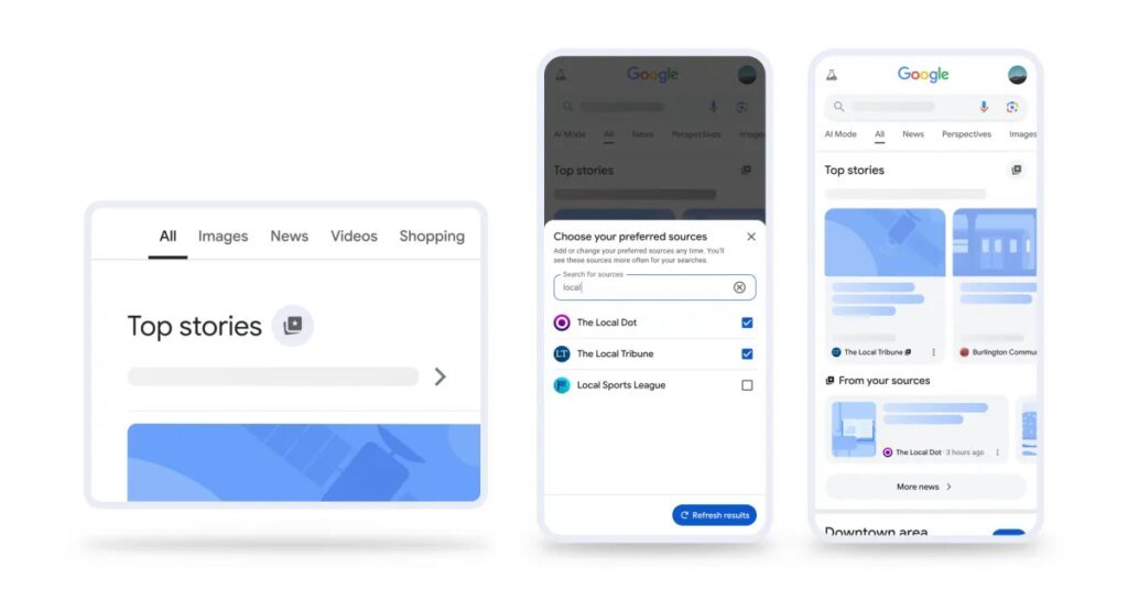 Google brings 'Preferred Sources' to everyone in every language