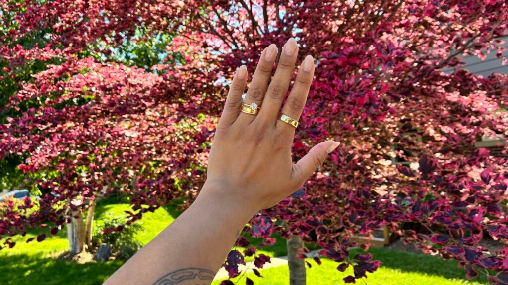 I just started testing the Oura Ring 5, and it's so thin I keep forgetting I'm wearing it