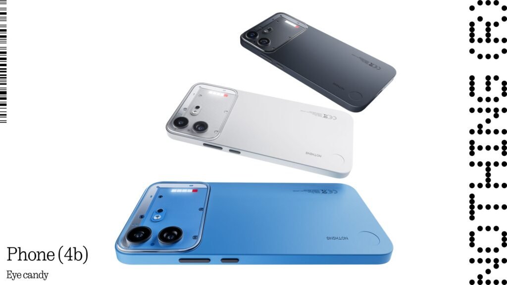 Nothing Phone 4b in blue and white